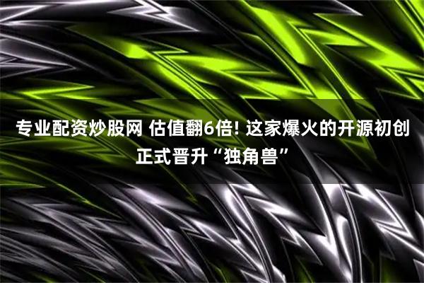 专业配资炒股网 估值翻6倍! 这家爆火的开源初创正式晋升“独角兽”